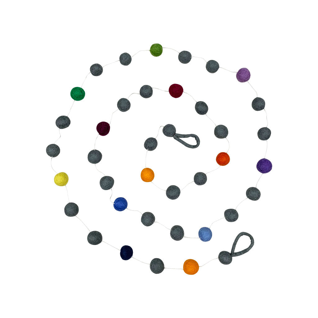 Felt Ball Bunting - Grey & Freckle