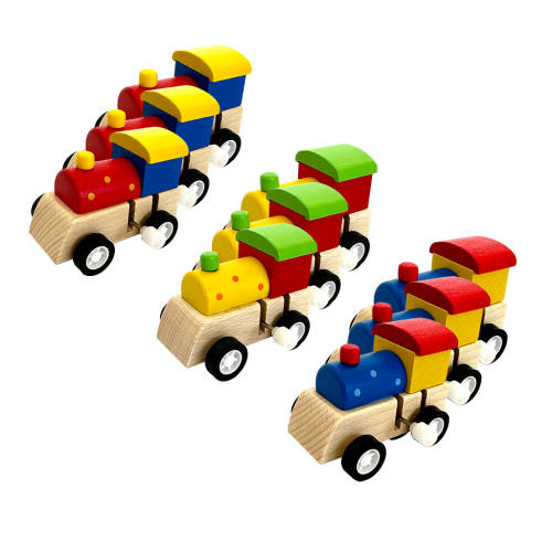 Wooden Clockwork Train - 9pc Set - Educating Kids