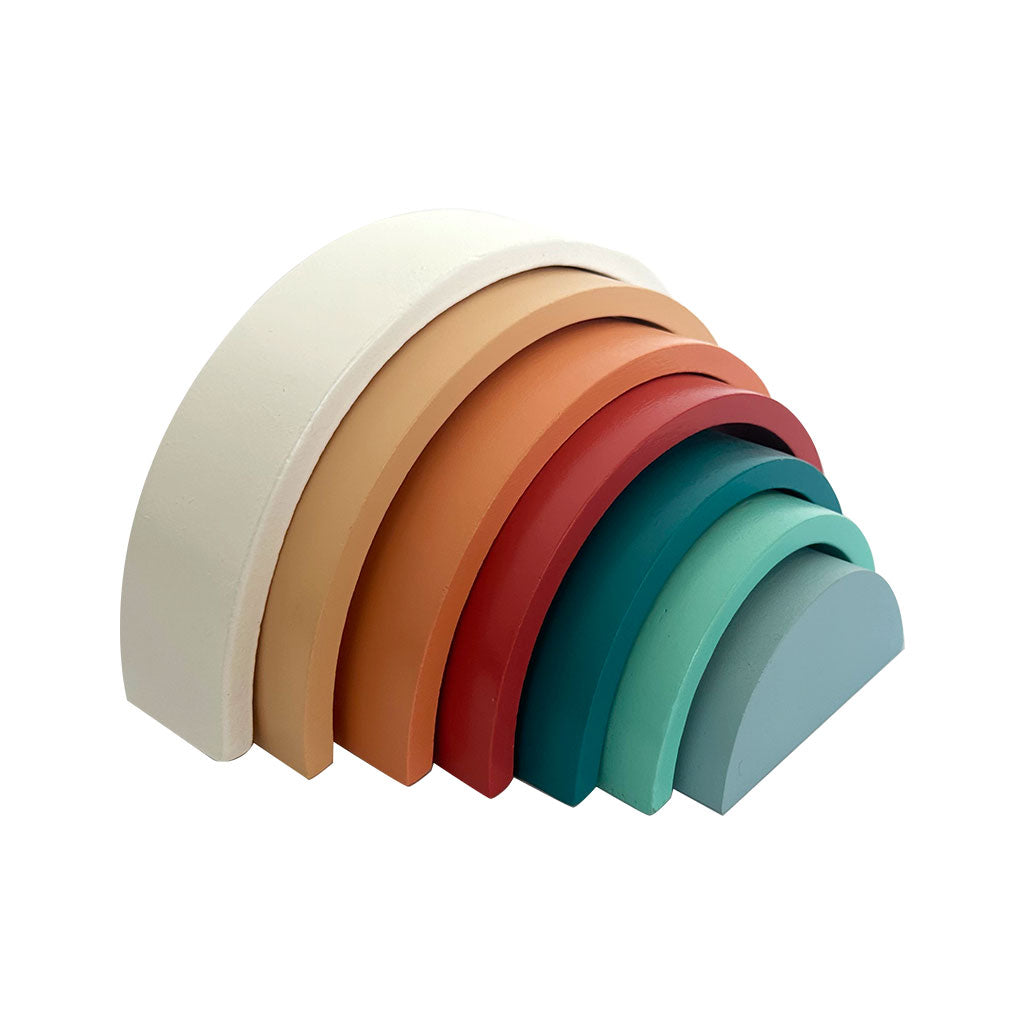 Wooden Rainbow Stacking Toy Blue - 7pc