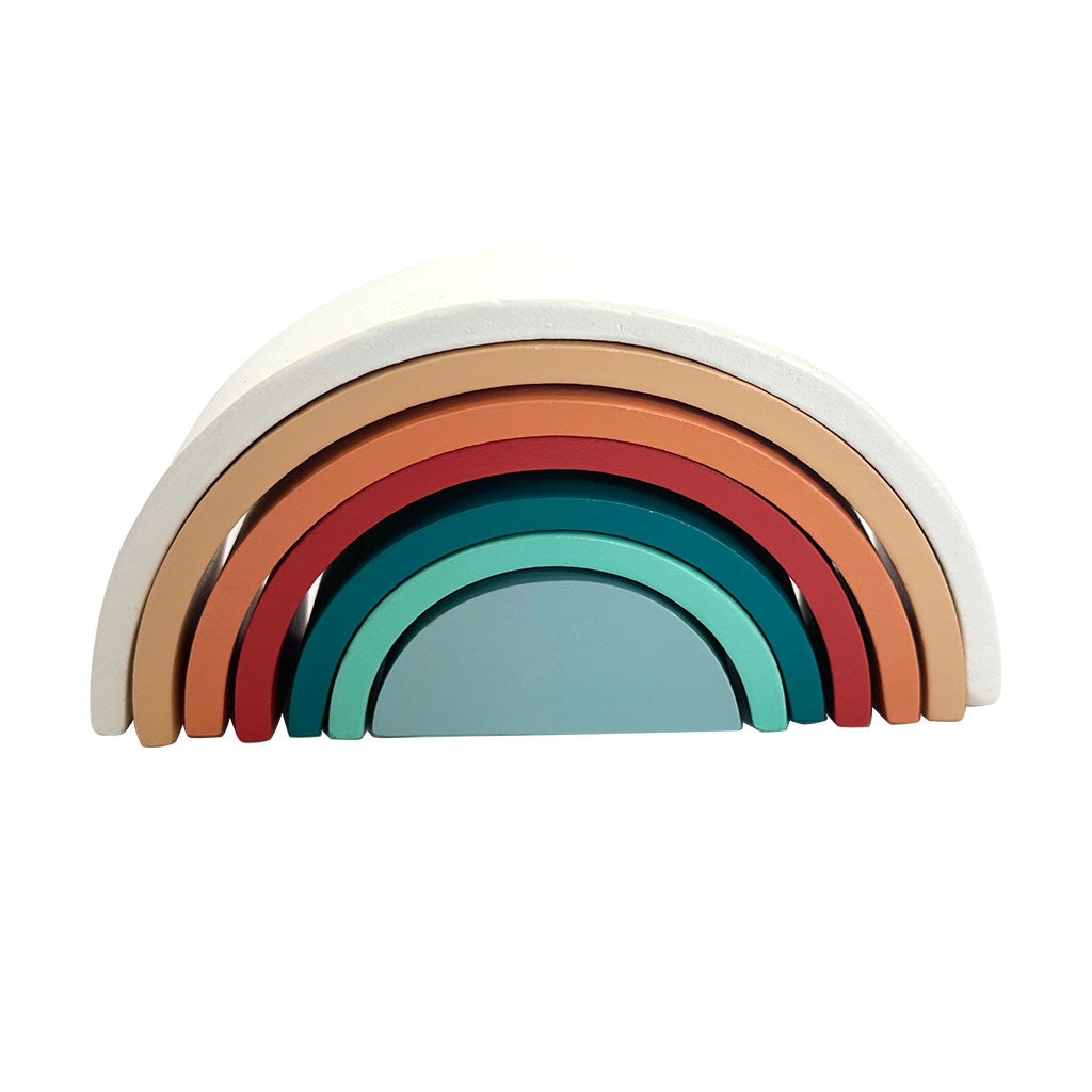 Wooden Rainbow Stacking Toy Blue - 7pc