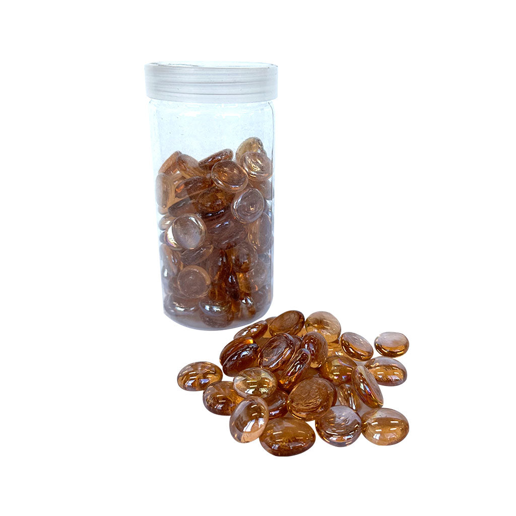 Glass Pebbles Amber - 600g - Educating Kids
