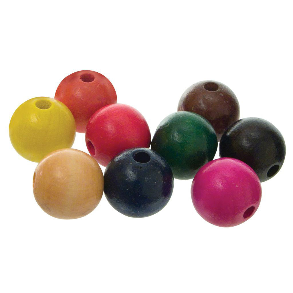 Wooden Beads Assorted 25 mm – 100pc - Educating Kids