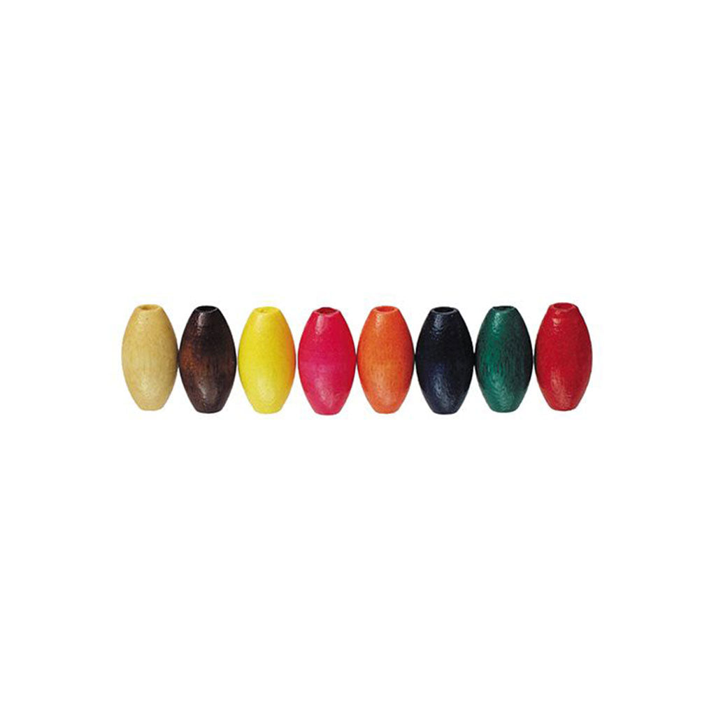 Beads Wooden Oval Asst - Pack of 100 - Educating Kids