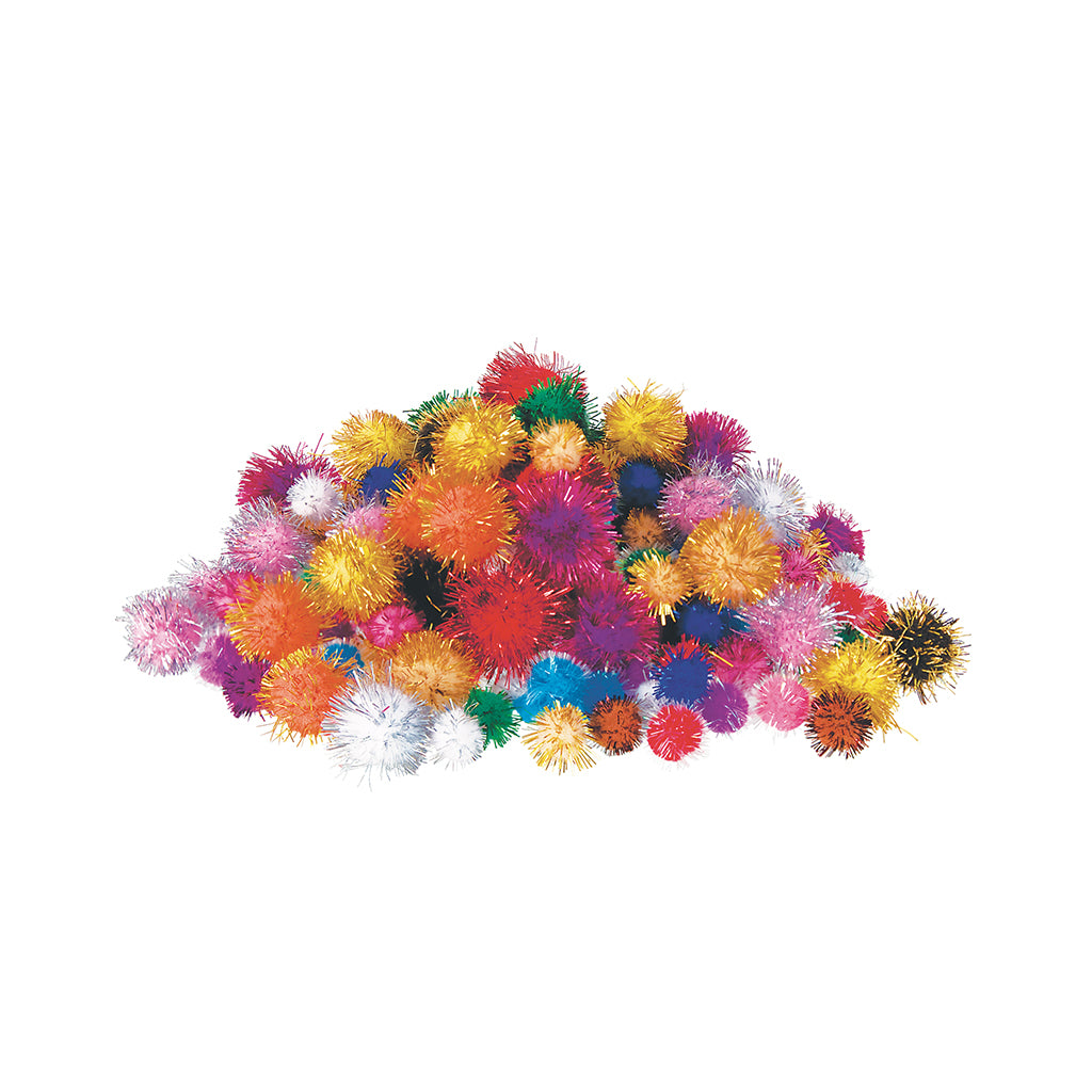 Glitter Pom Poms - Pack of 200 - Educating Kids