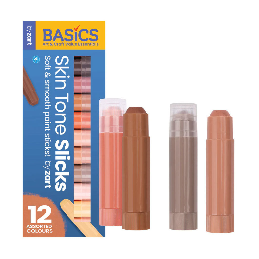 Slicks Paint Sticks - Skin Tone 12pk - Educating Kids