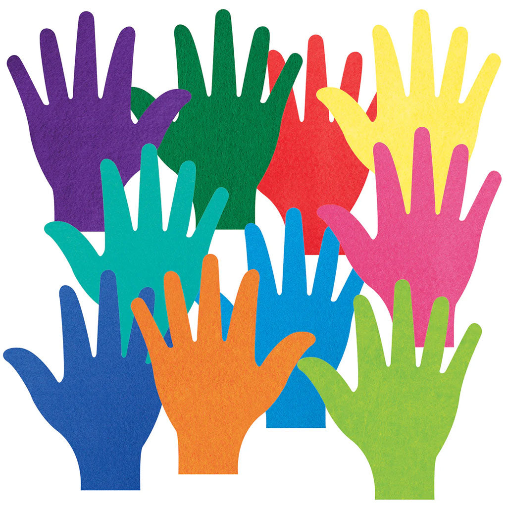 Felt Hands Assorted Colours - 60 Pack - Educating Kids