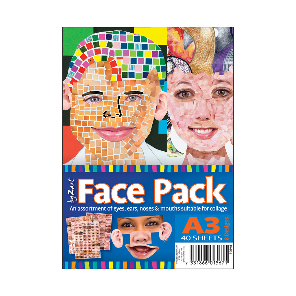 Face Pack Paper A3 - Pack of 40 - Educating Kids