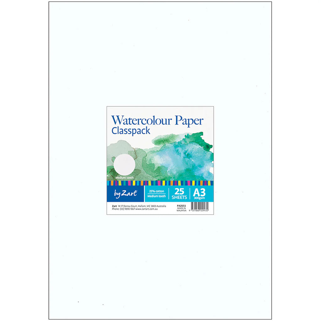 Watercolour Paper Class Pack 300gsm A3 - Pack of 25 - Educating Kids