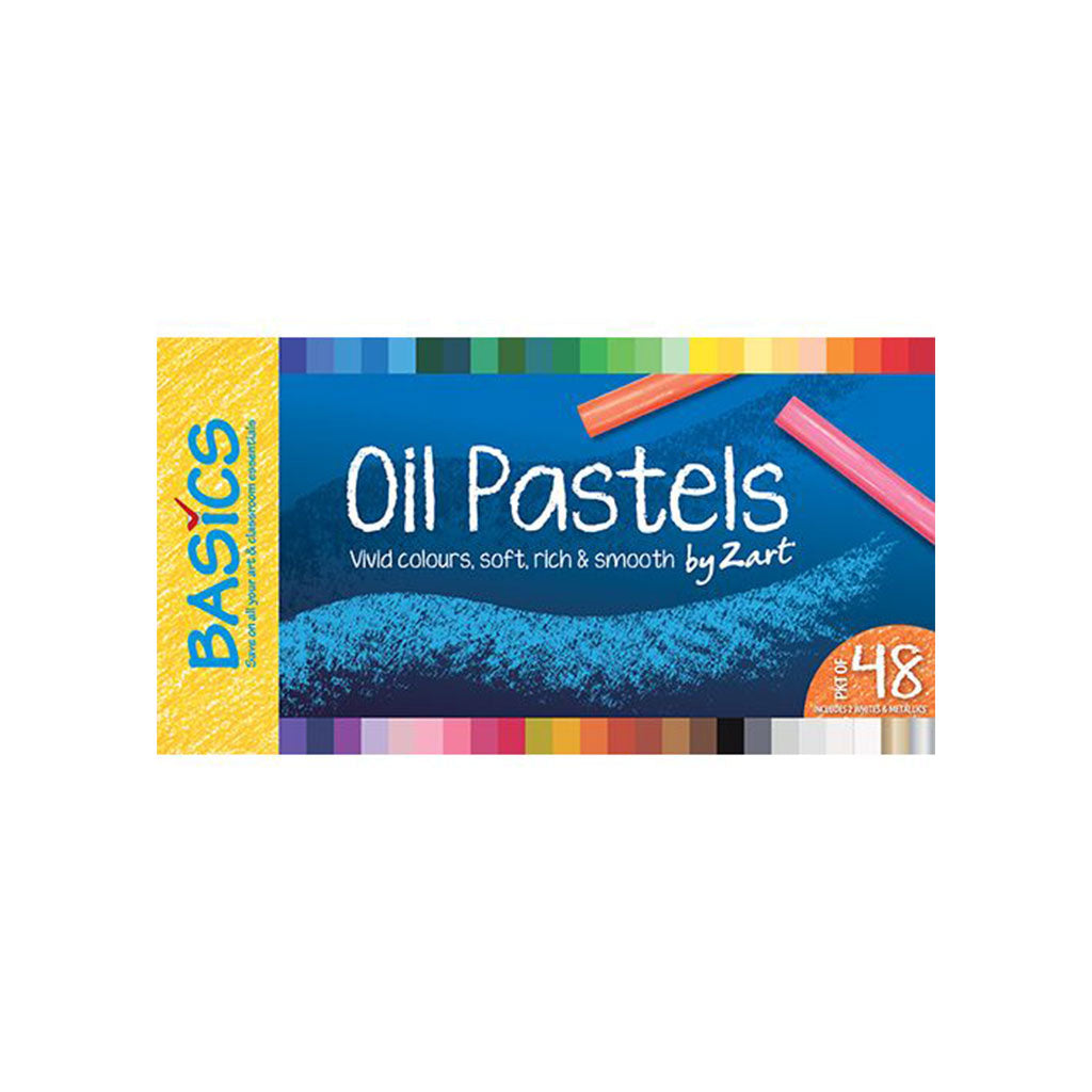 Basics Oil Pastels Large - Pack of 48 - Educating Kids