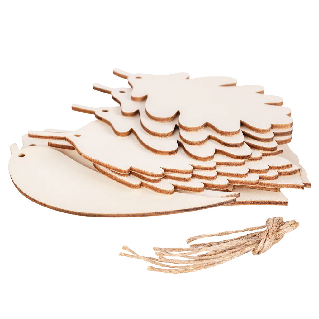 Wooden Leaf Adornments - Pack of 24