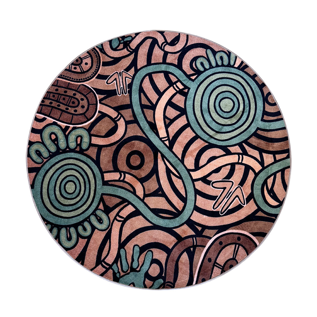 Country Colours - Round Rug 2m (D) - Educating Kids