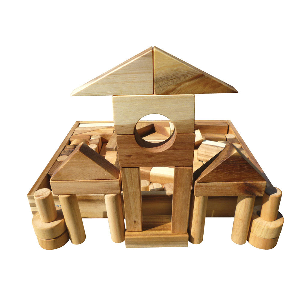 Small Wooden Unit Blocks - 117pc - Educating Kids