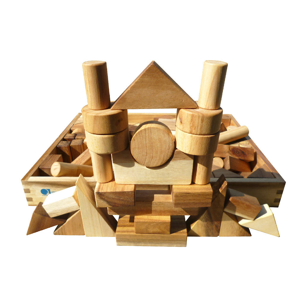 Small Wooden Unit Blocks - 117pc - Educating Kids