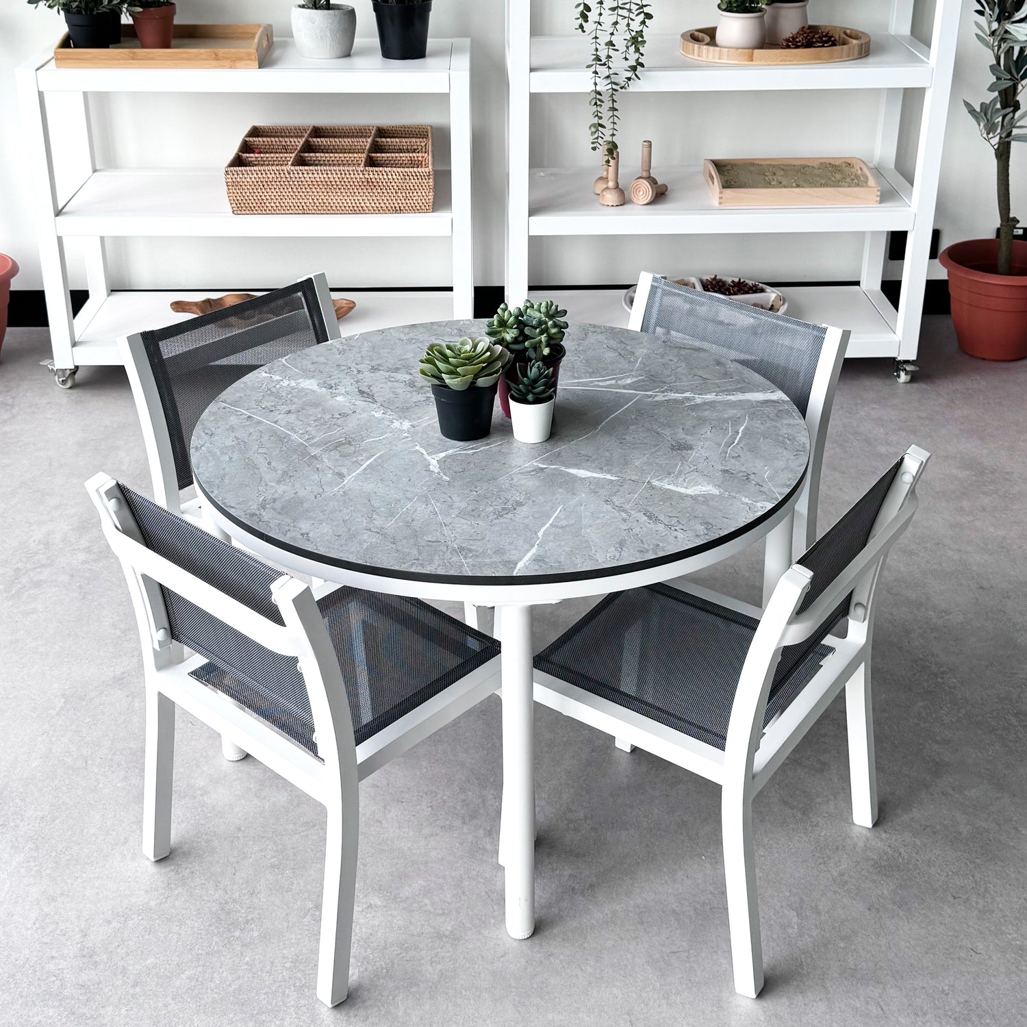 Light Grey Marble Round Table