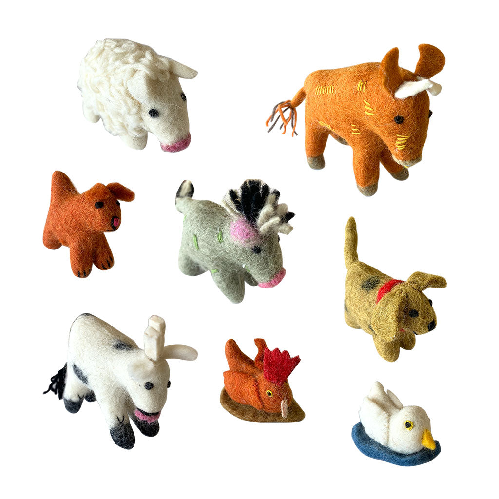 Felt Farm Animals - Set of 9 - Educating Kids