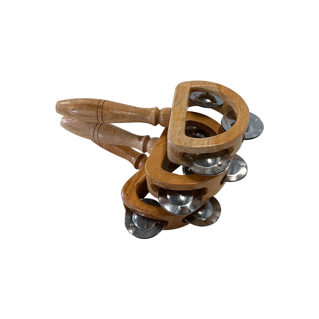 Wooden Tambourine Small - Set of 3 - Educating Kids