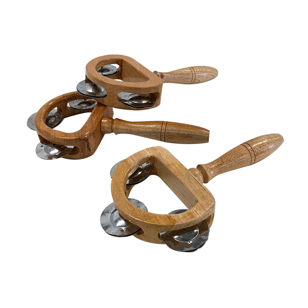 Wooden Tambourine Small - Set of 3 - Educating Kids