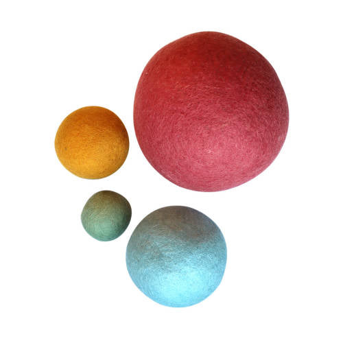 Earth Felt Balls Varied - 4pc