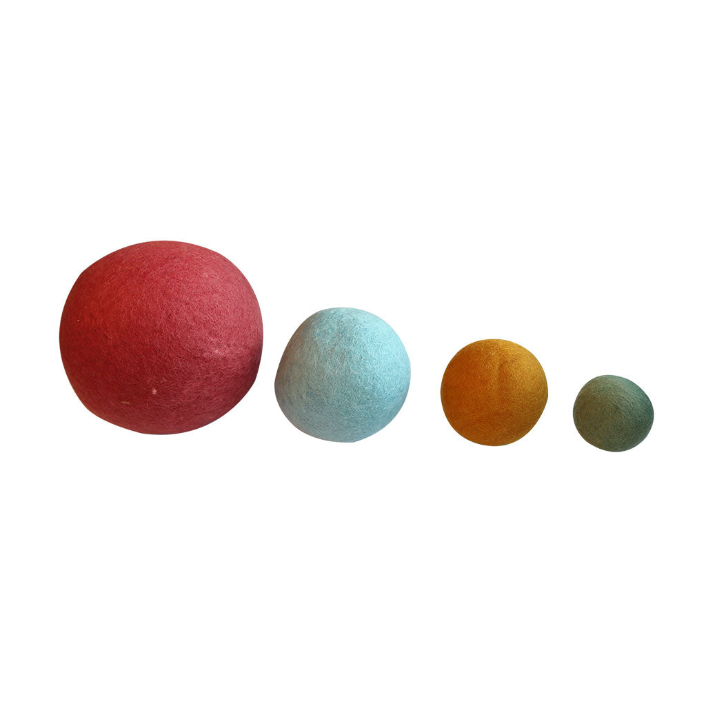 Earth Felt Balls Varied - 4pc - Educating Kids