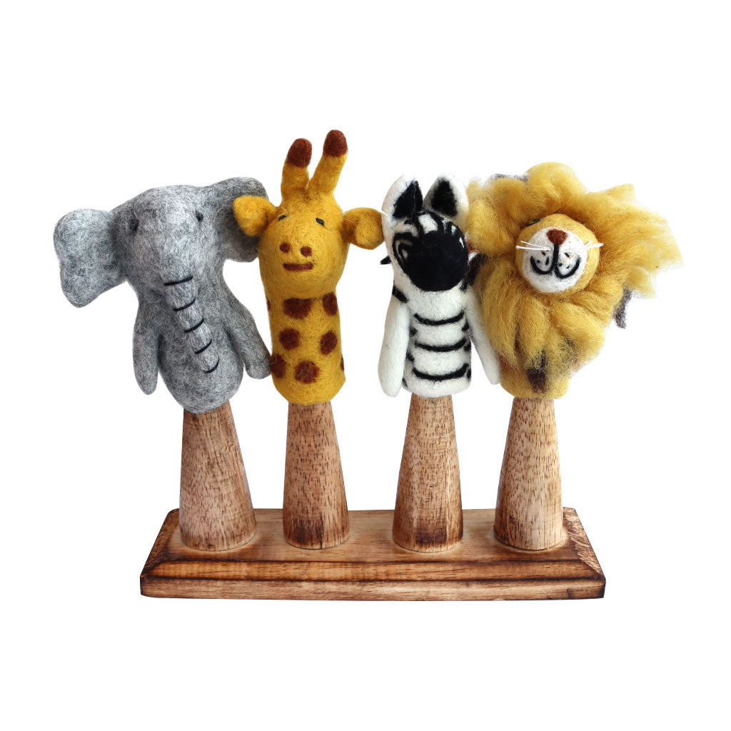 Wooden Finger Puppet Stand - Educating Kids