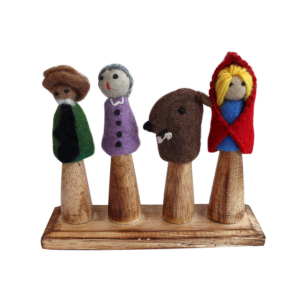 Wooden Finger Puppet Stand - Educating Kids