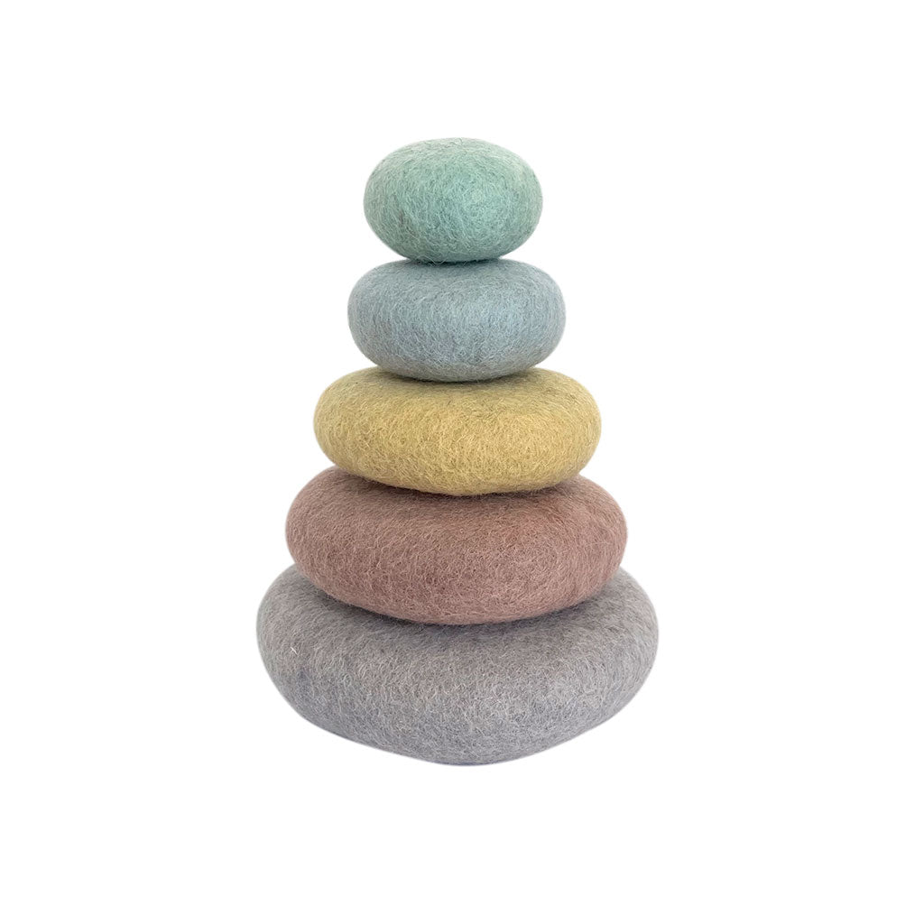 Pastel Felt Stacking Pebbles - 5pc