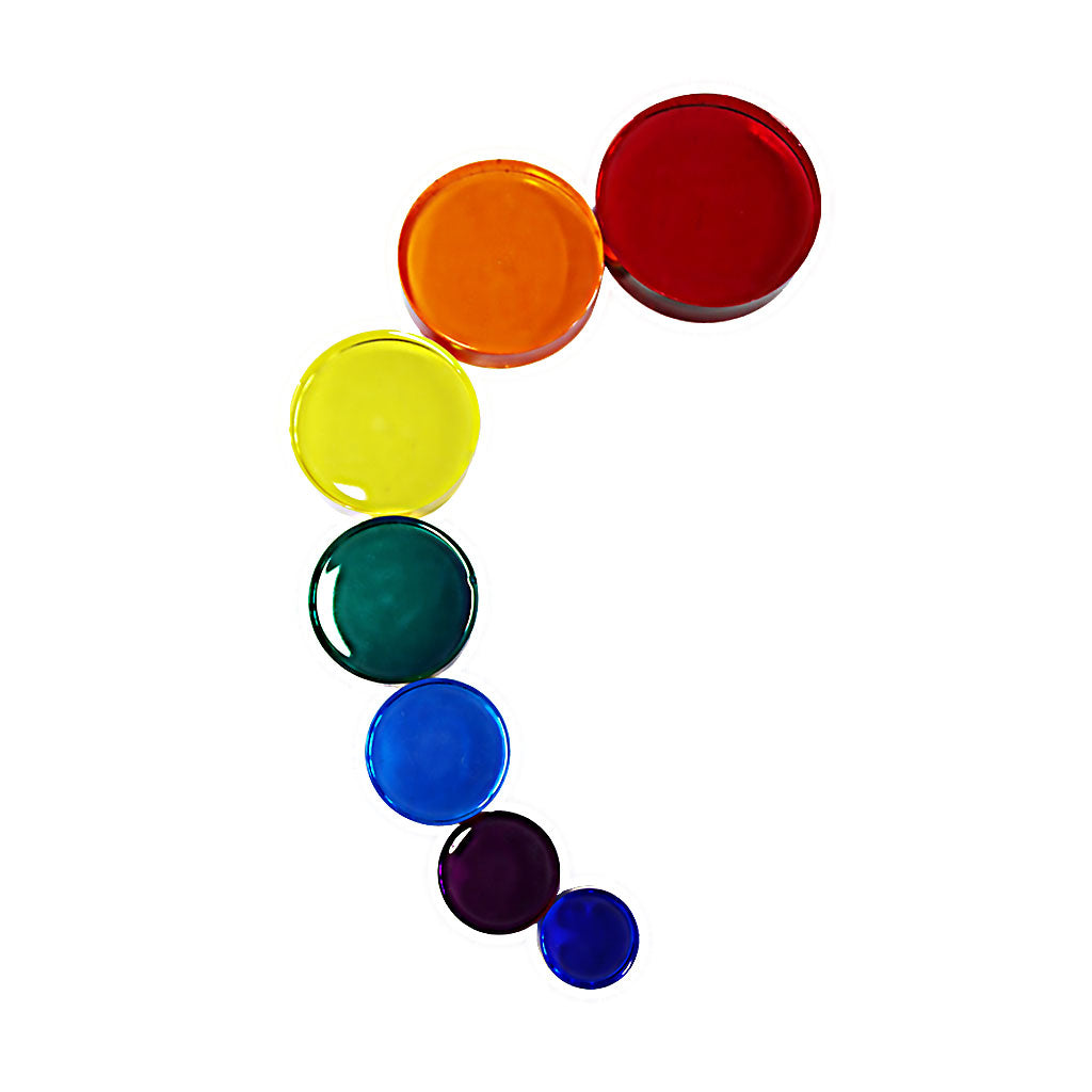 Lucite Rainbow Discs – Hot – 7pc