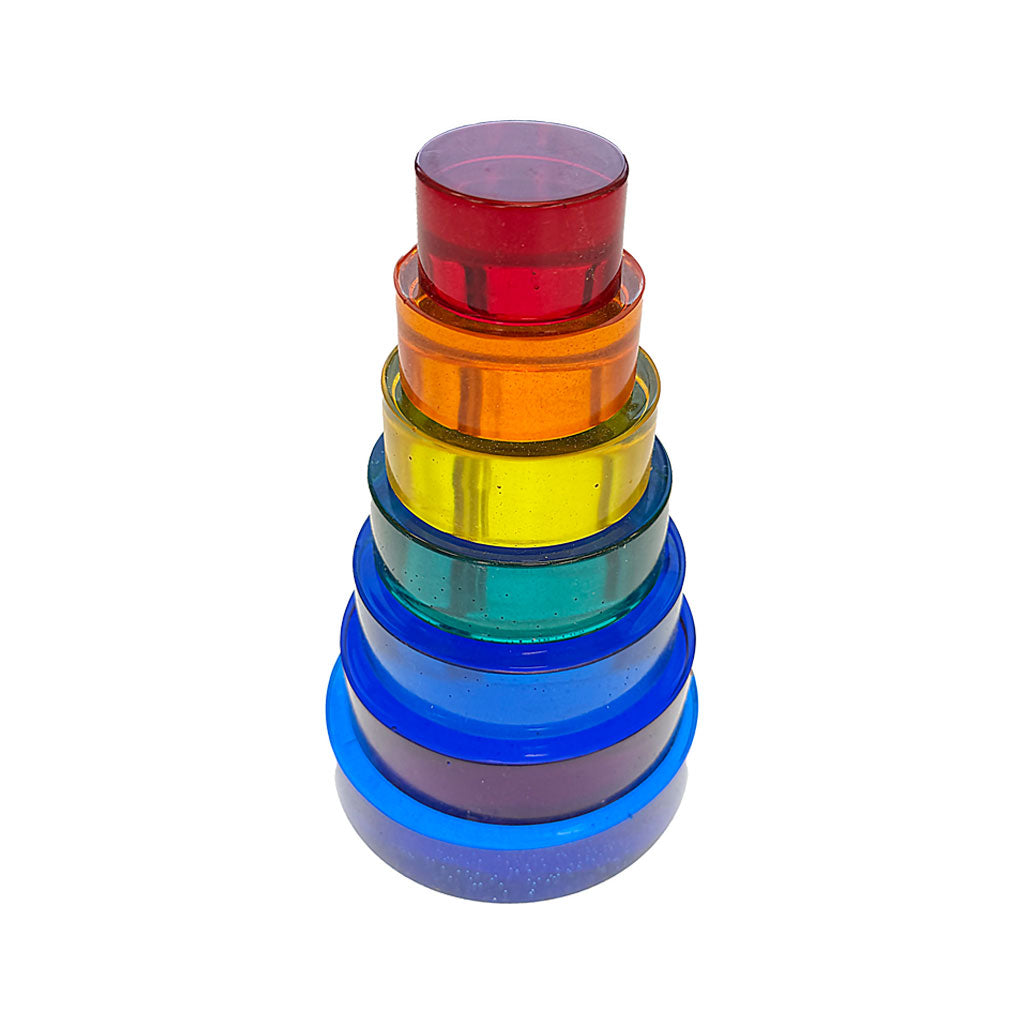 Lucite Rainbow Discs – Cool – 7pc