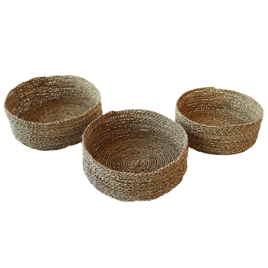 Round Basket Set Seagrass – 3pc