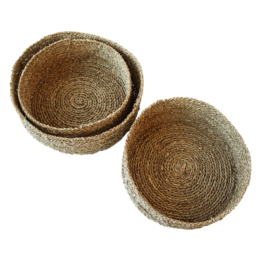 Round Basket Set Seagrass – 3pc