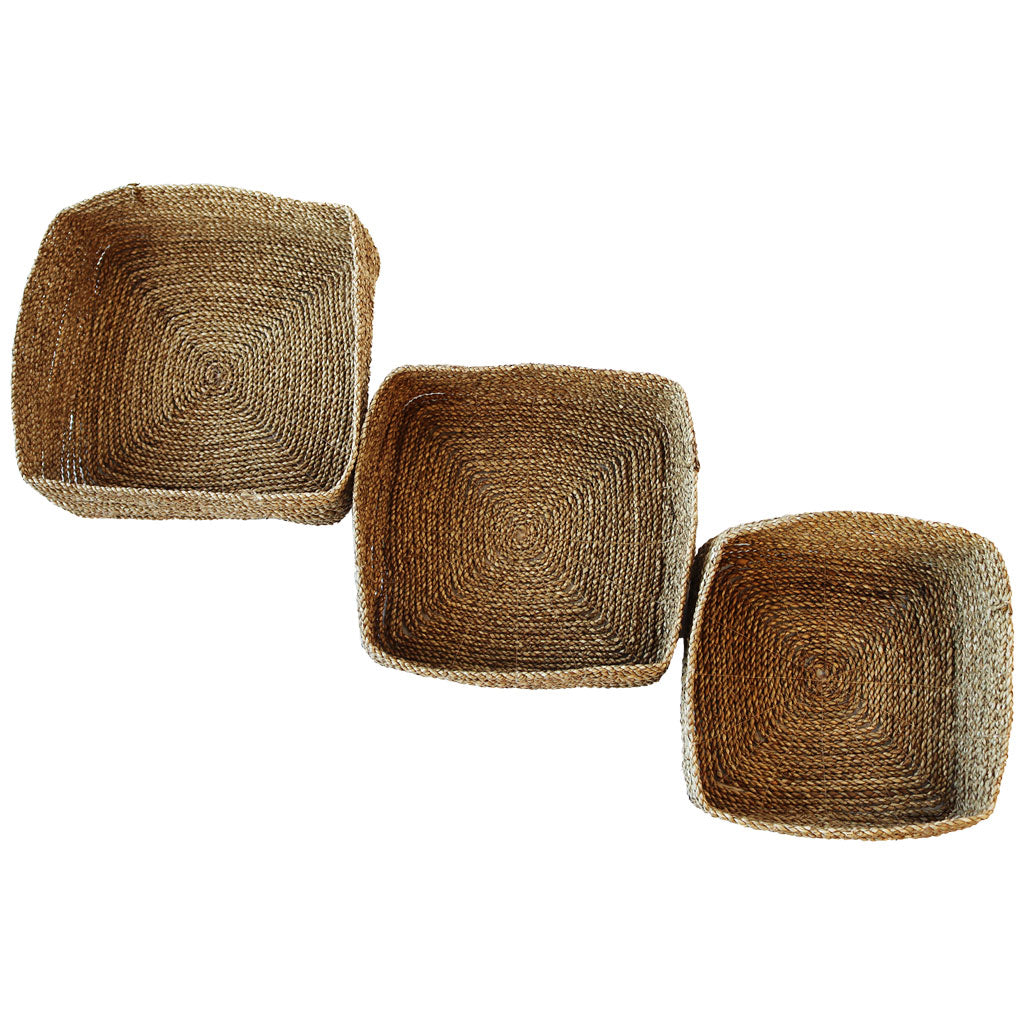 Square Basket Set Seagrass – 3pc
