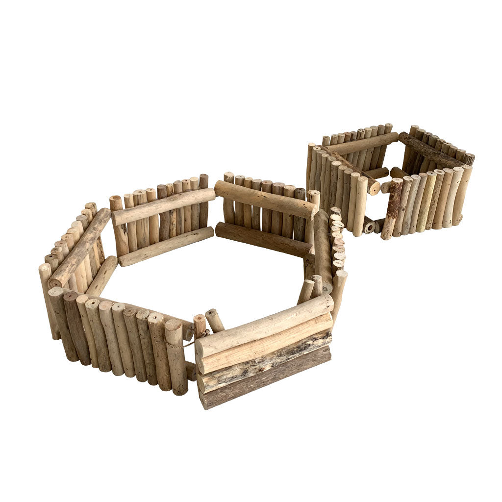 Small World Wooden Fence Set - 10pc - Educating Kids