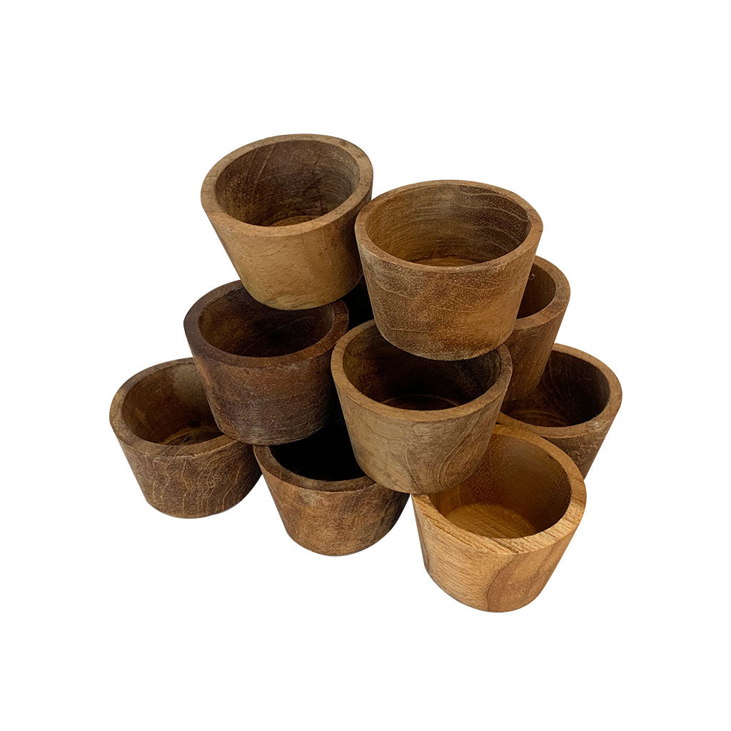 Wooden Natural Bowls - Small - 12pc - Educating Kids