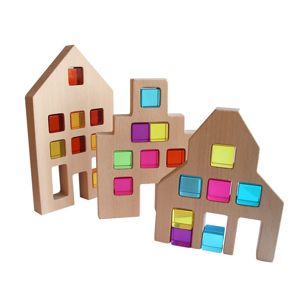 Dutch Wooden Houses - 3pc - Educating Kids