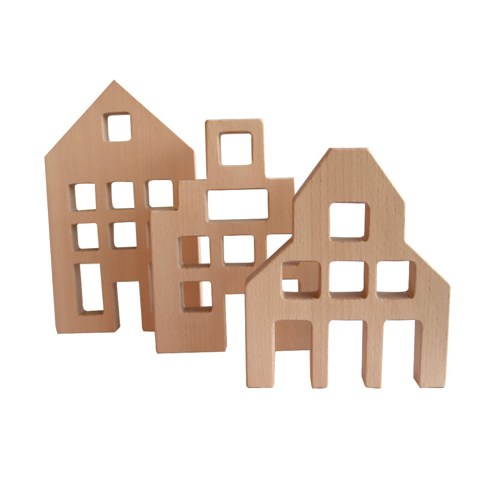 Dutch Wooden Houses - 3pc - Educating Kids