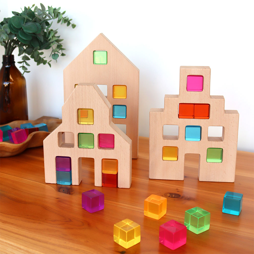 Dutch Wooden Houses - 3pc - Educating Kids