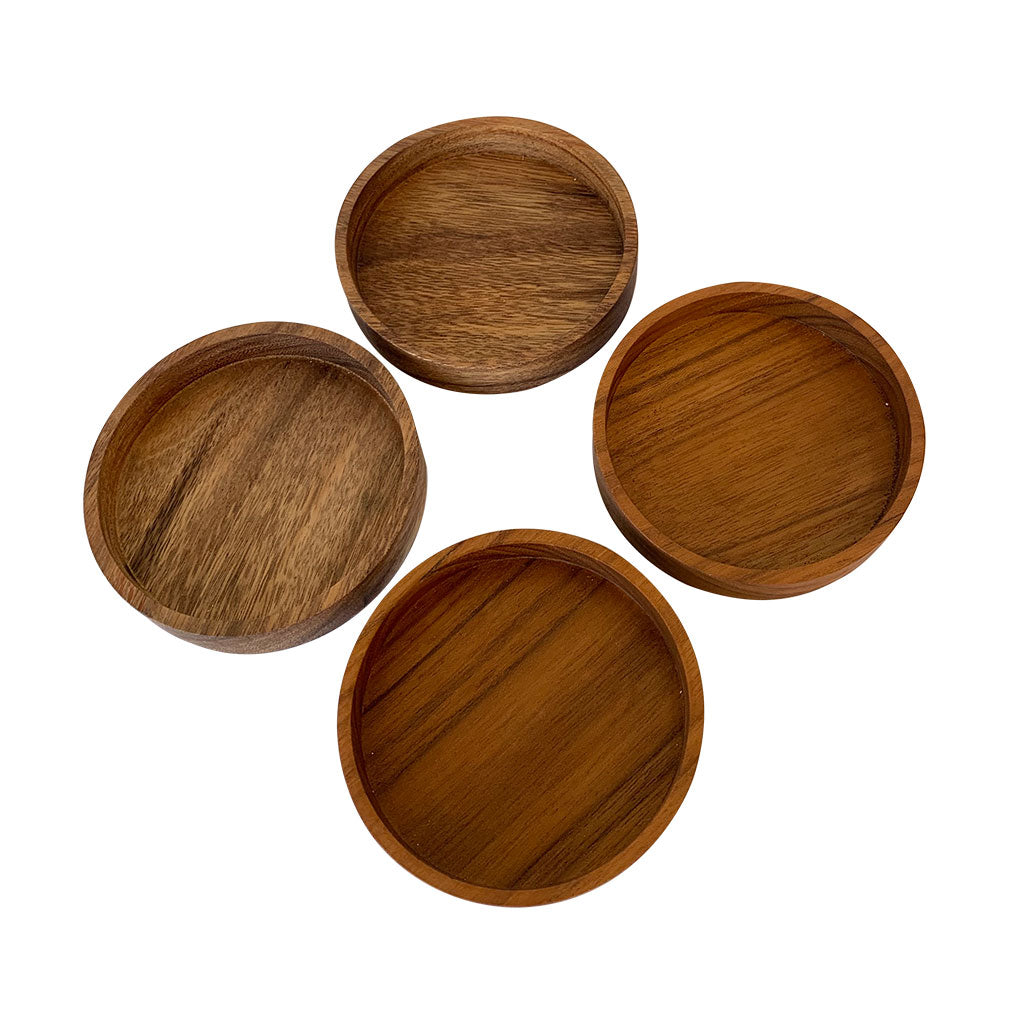 Wooden Teak Dish Set - 4pc
