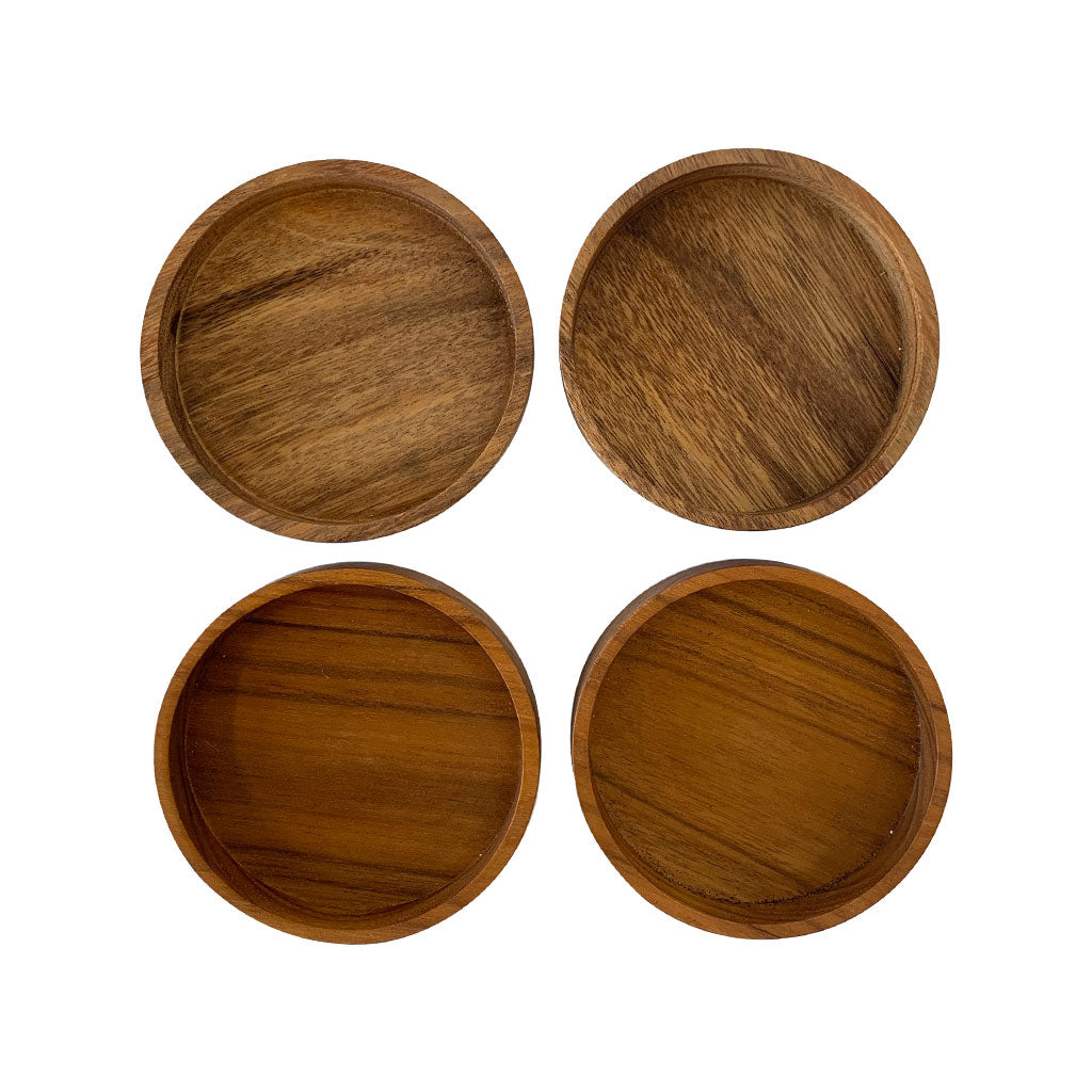 Wooden Teak Dish Set - 4pc