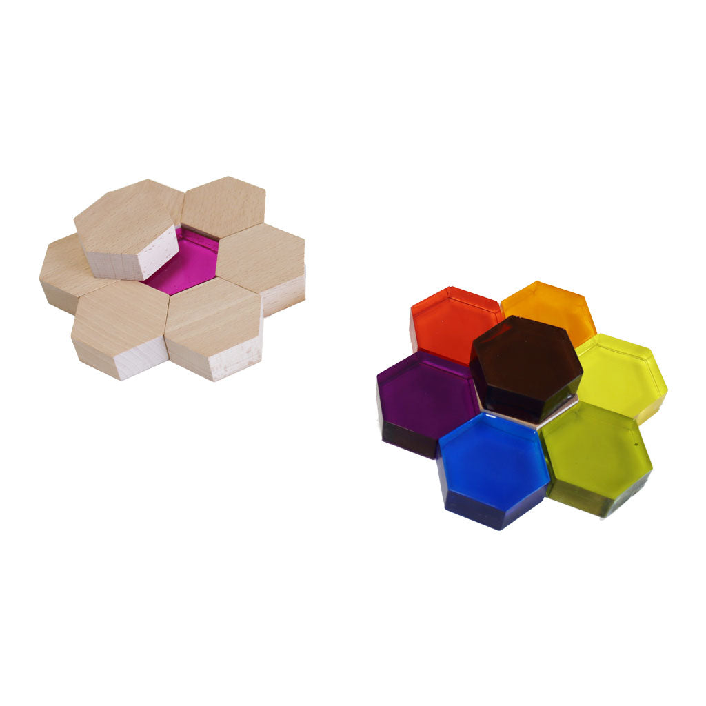 Phatt Hexagon Lucite & Wood Set – 16pc