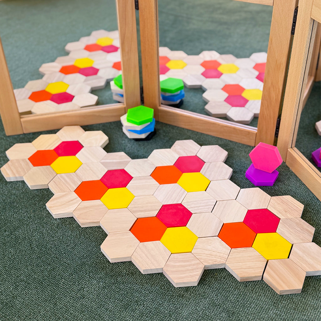 Hexagon Silicone & Wood Set – 80pc