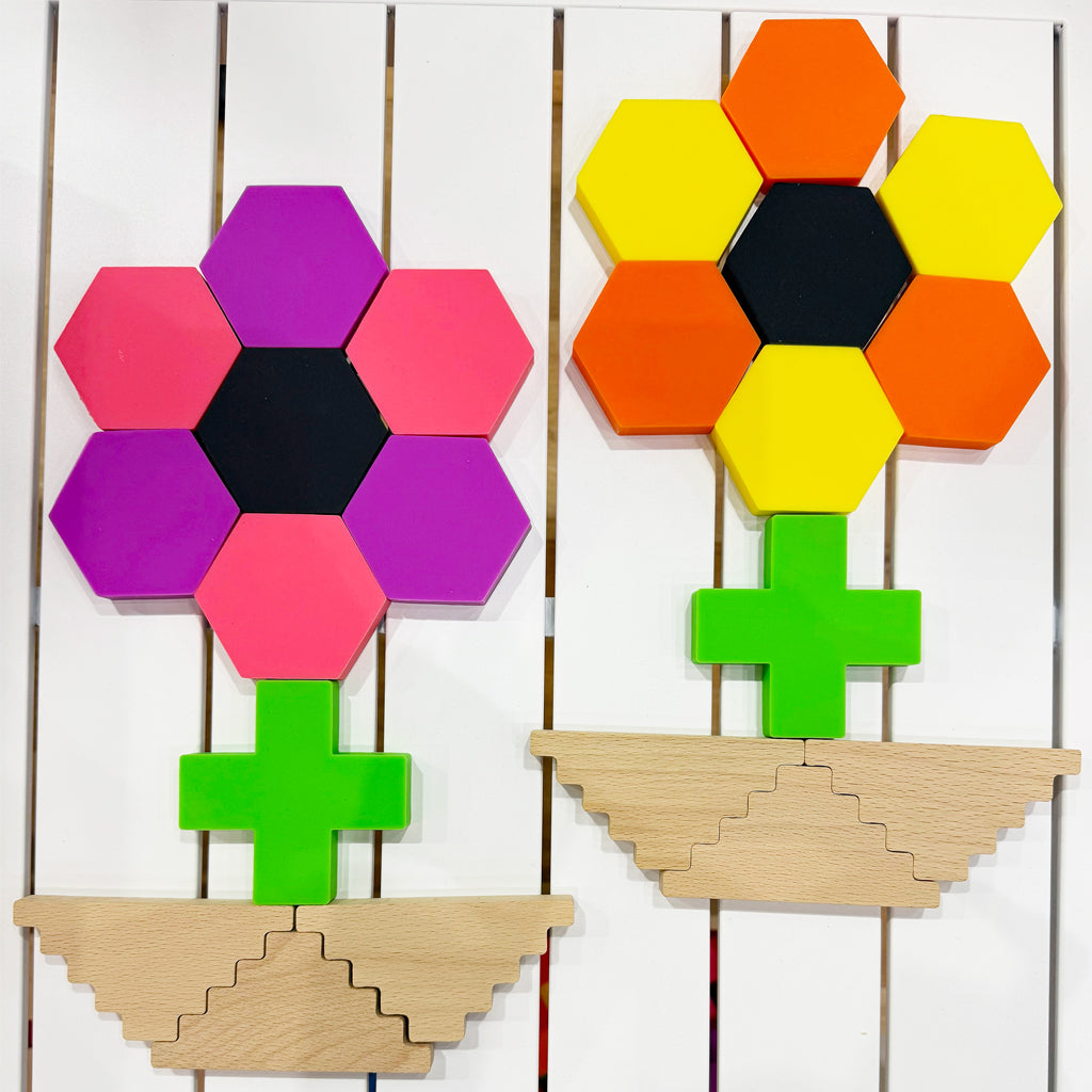 Hexagon Silicone & Wood Set – 80pc