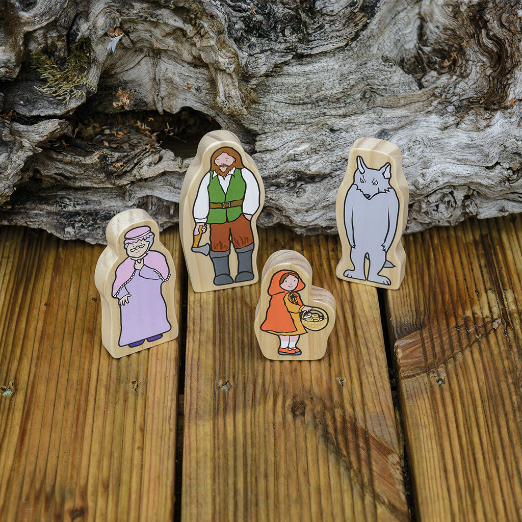 Wooden Red Riding Hood Figures - 4pc