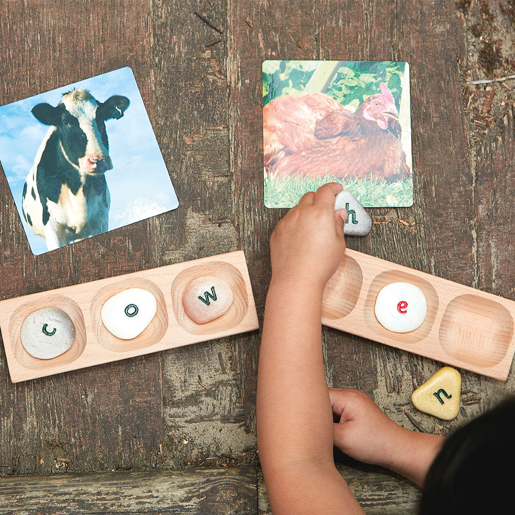 3-Pebble Word-building Trays - Set of 6