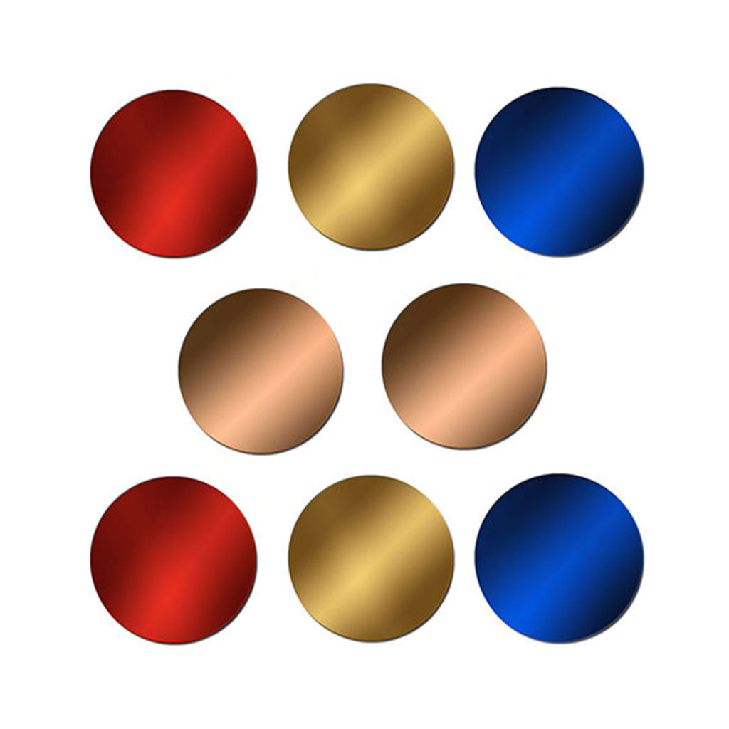 Round Acrylic Mirrors Multi 10cm - 8pc