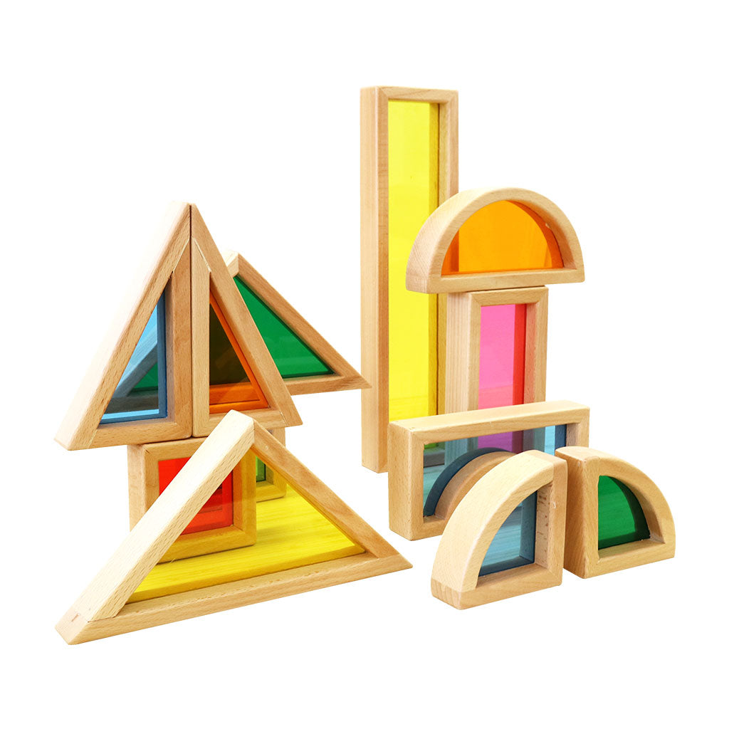Large Coloured Perspex Blocks - 12pc