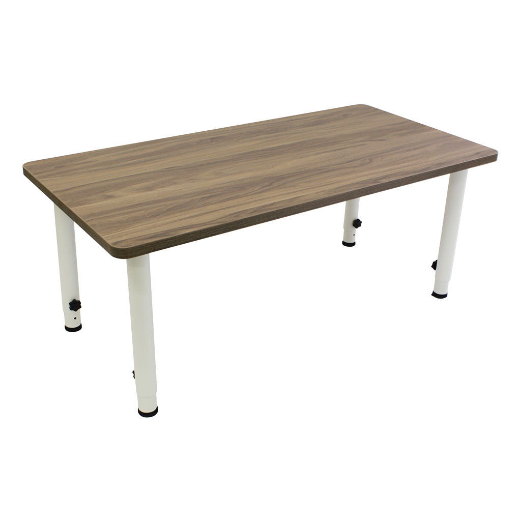 Adjustable Rectangle Table - Oak Veneer & White - Educating Kids