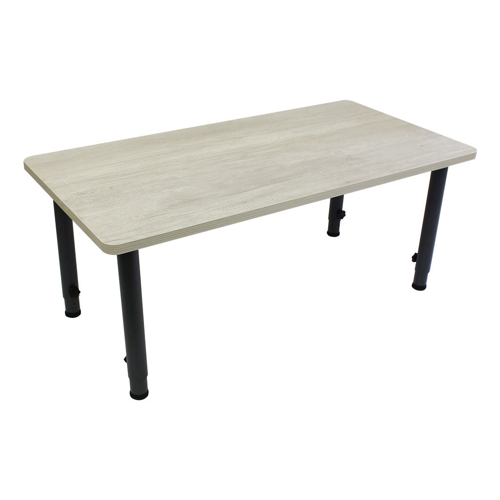 Adjustable Rectangle Table - Whitewash Veneer & Charcoal - Educating Kids