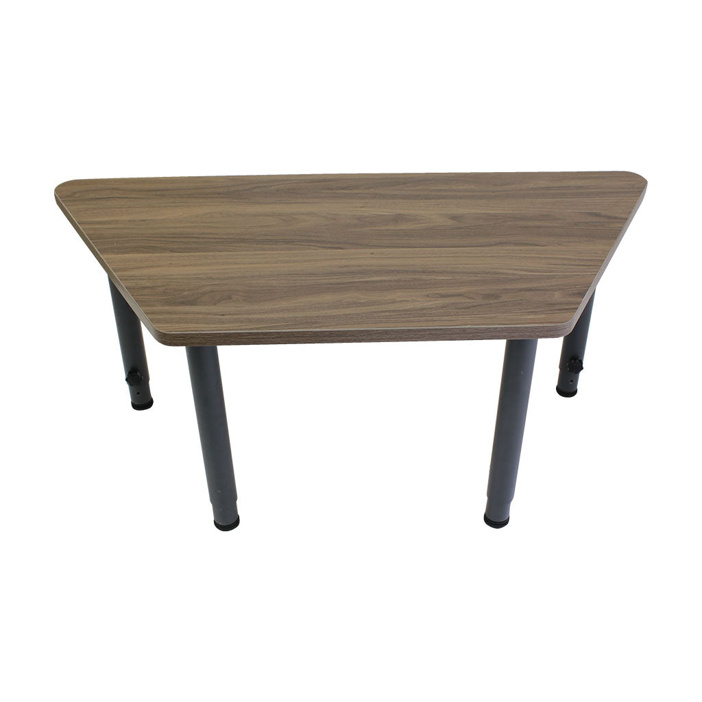 Adjustable Trapezoid Table - Oak Veneer & Charcoal