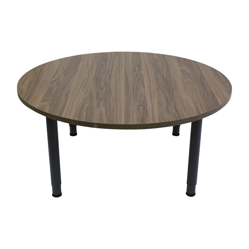Adjustable Round Table - Oak Veneer & Charcoal - Educating Kids
