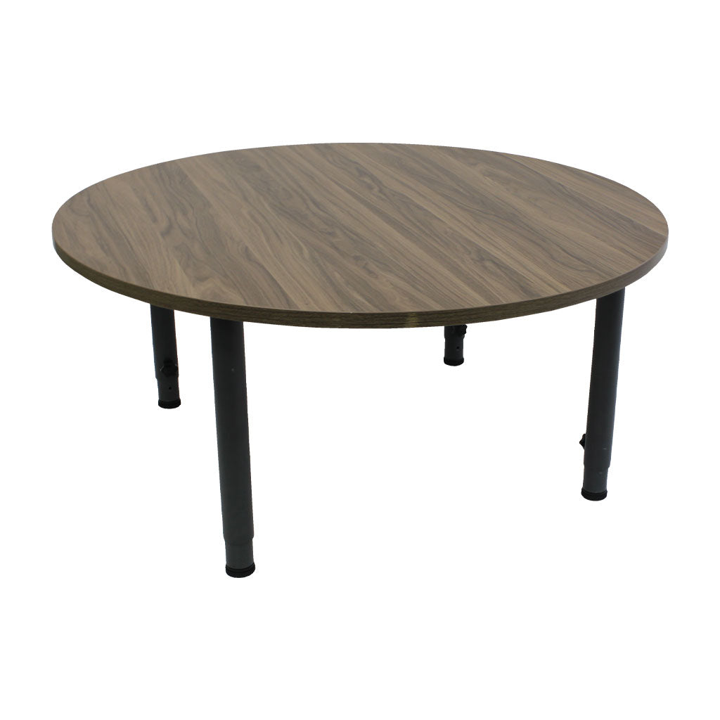 Adjustable Round Table - Oak Veneer & Charcoal - Educating Kids